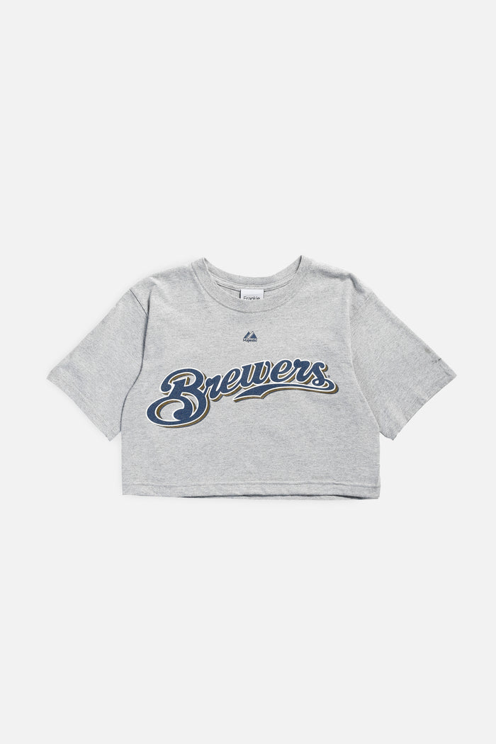 frankie Rework Milwaukee Brewers MLB Crop Tee - XS