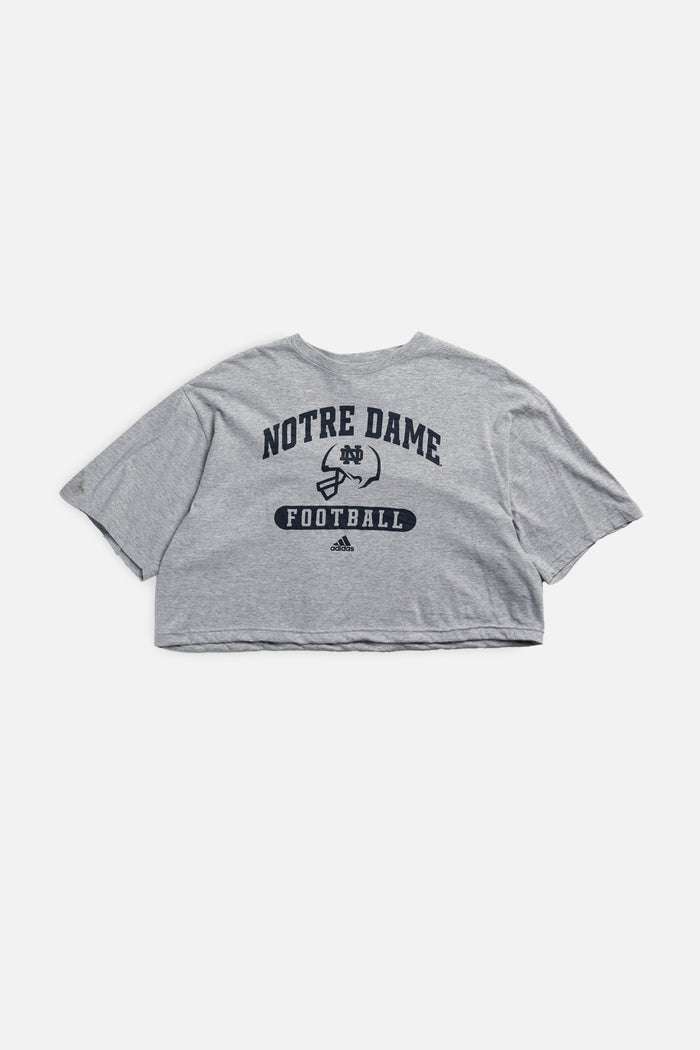 frankie Rework Notre Dame Football Crop Tee - XL