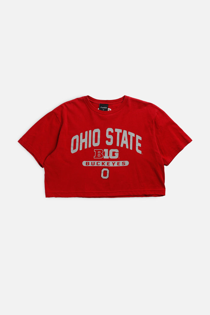 frankie Rework Ohio State Buckeyes NCAA Crop Tee - L