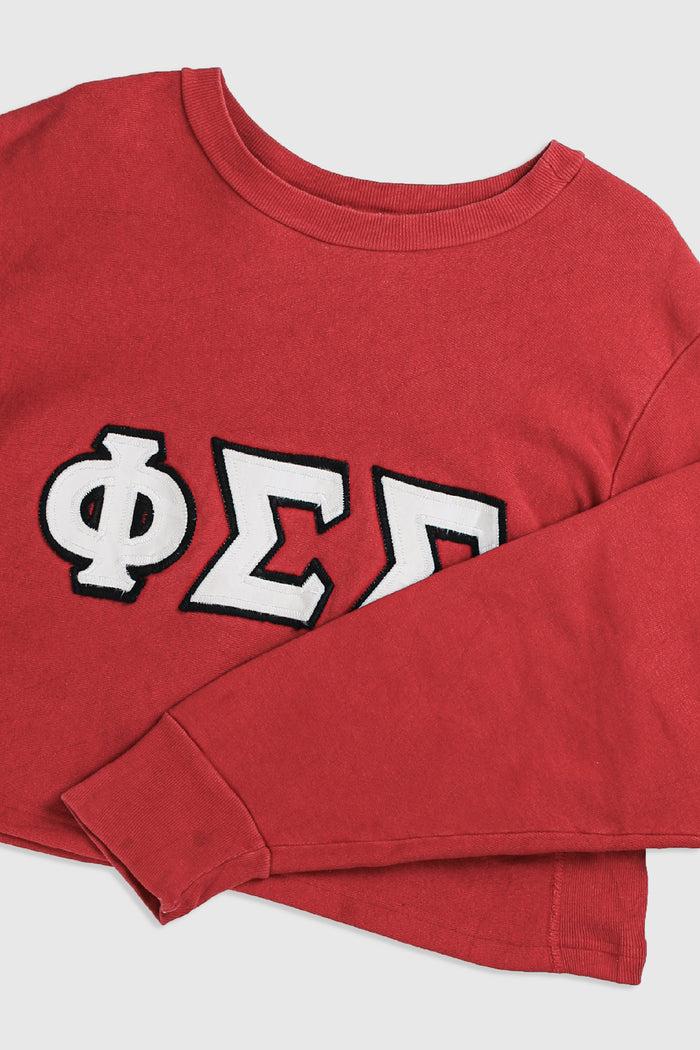 Frankie Rework Phi Sig Crop Sweatshirt - L