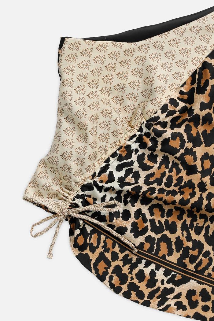 Frankie Rework Silk Scarf Ruche Tank - M