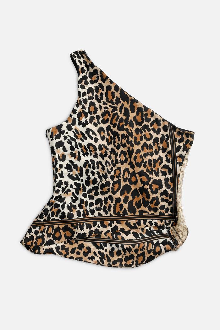 Frankie Rework Silk Scarf Ruche Tank - M