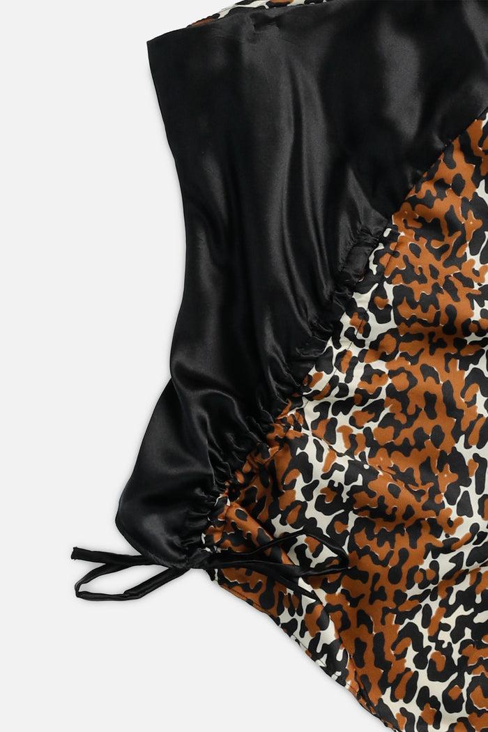 Frankie Rework Silk Scarf Ruche Tank - M