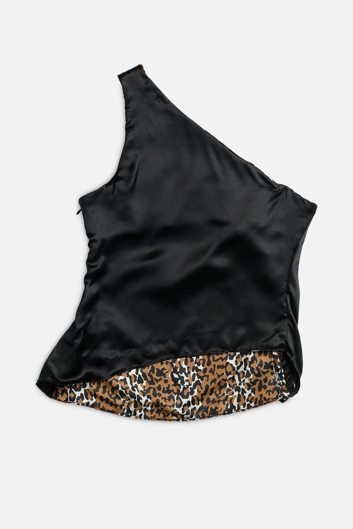 Frankie Rework Silk Scarf Ruche Tank - M