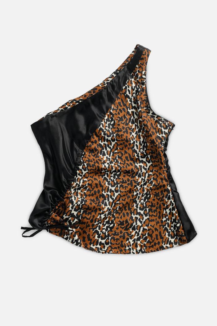 frankie Rework Silk Scarf Ruche Tank - M