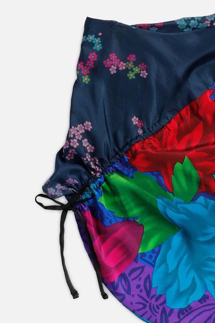 Frankie Rework Silk Scarf Ruche Tank - XL