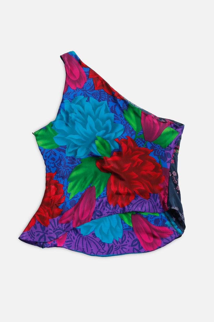 Frankie Rework Silk Scarf Ruche Tank - XL