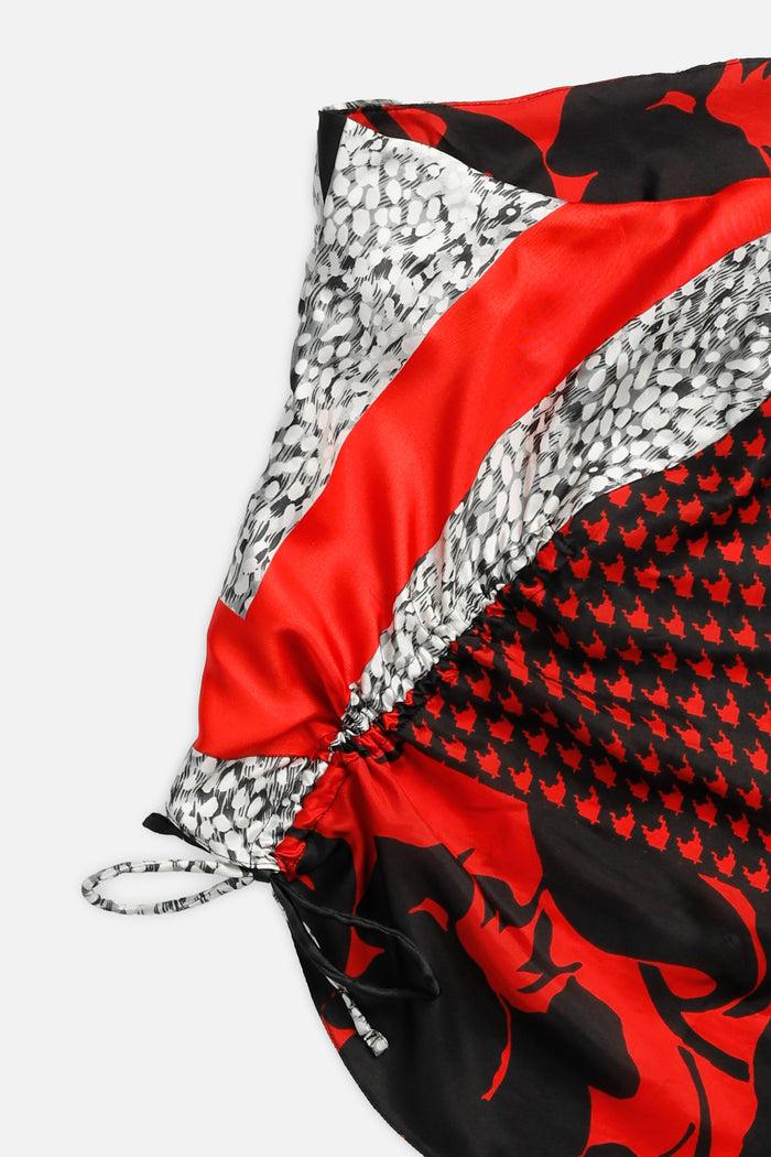 Frankie Rework Silk Scarf Ruche Tank - XXL