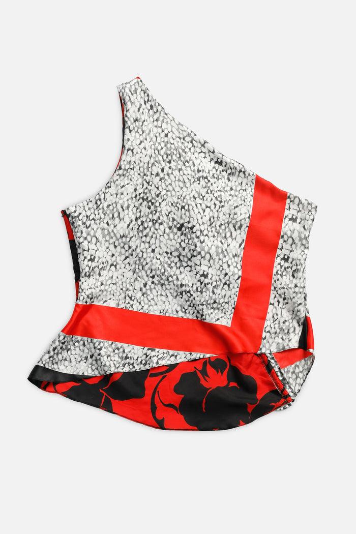 Frankie Rework Silk Scarf Ruche Tank - XXL