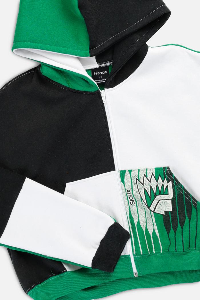 Frankie Rework Varsity Crop Zip Hoodie - L