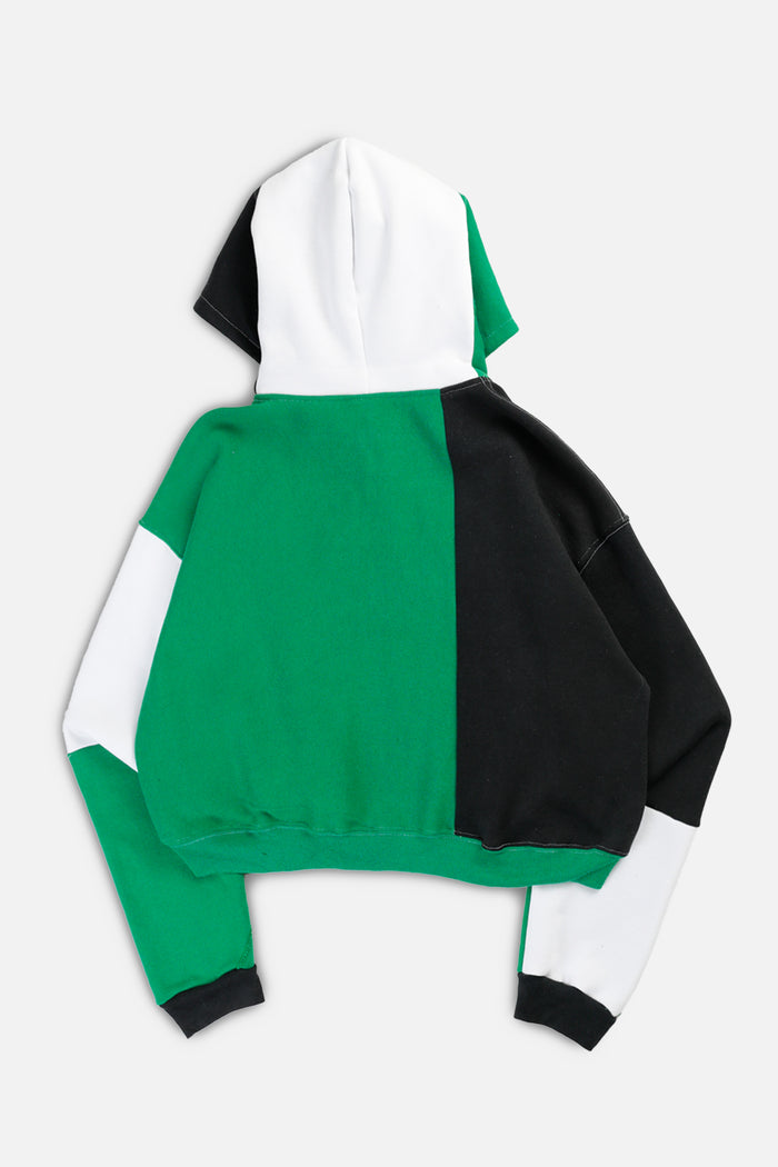 Frankie Rework Varsity Crop Zip Hoodie - L