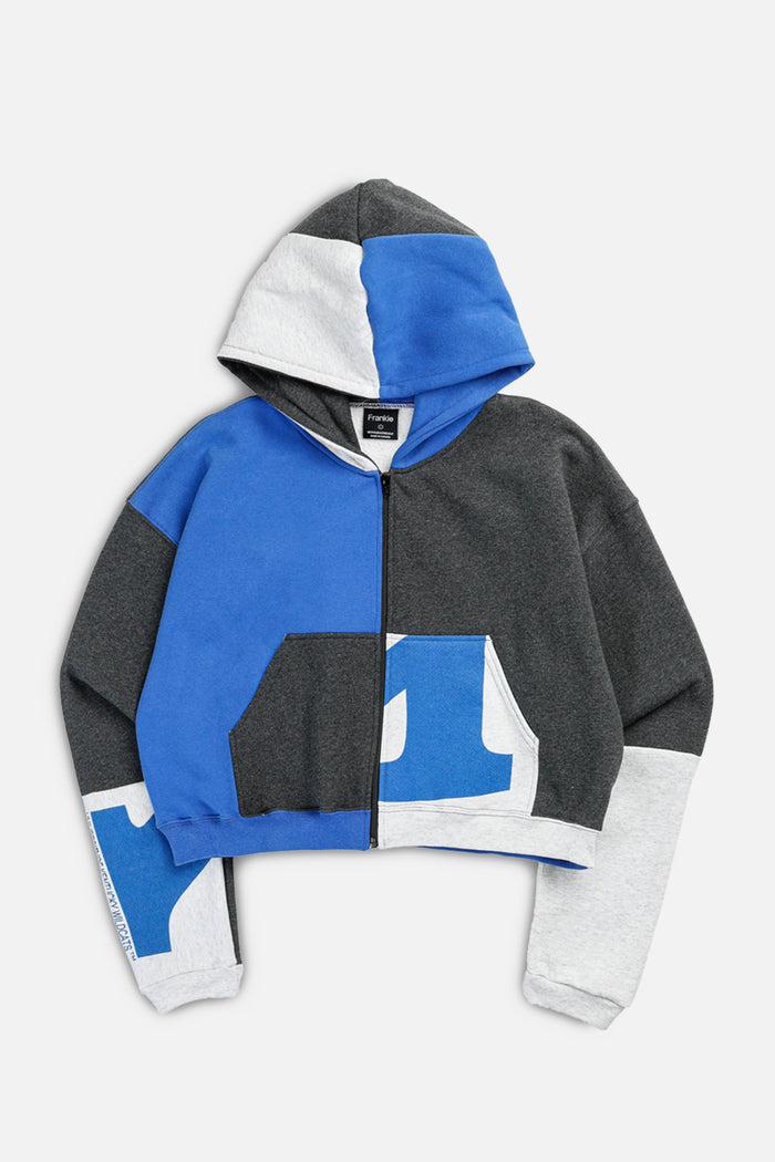 frankie Rework Varsity Crop Zip Hoodie - L