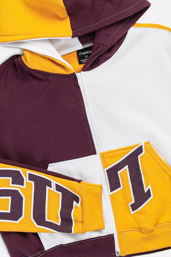 Frankie Rework Varsity Crop Zip Hoodie - L