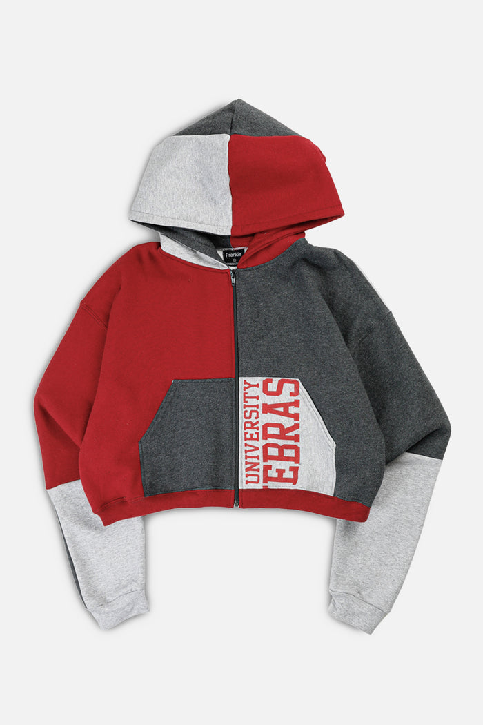 frankie Rework Varsity Crop Zip Hoodie - L