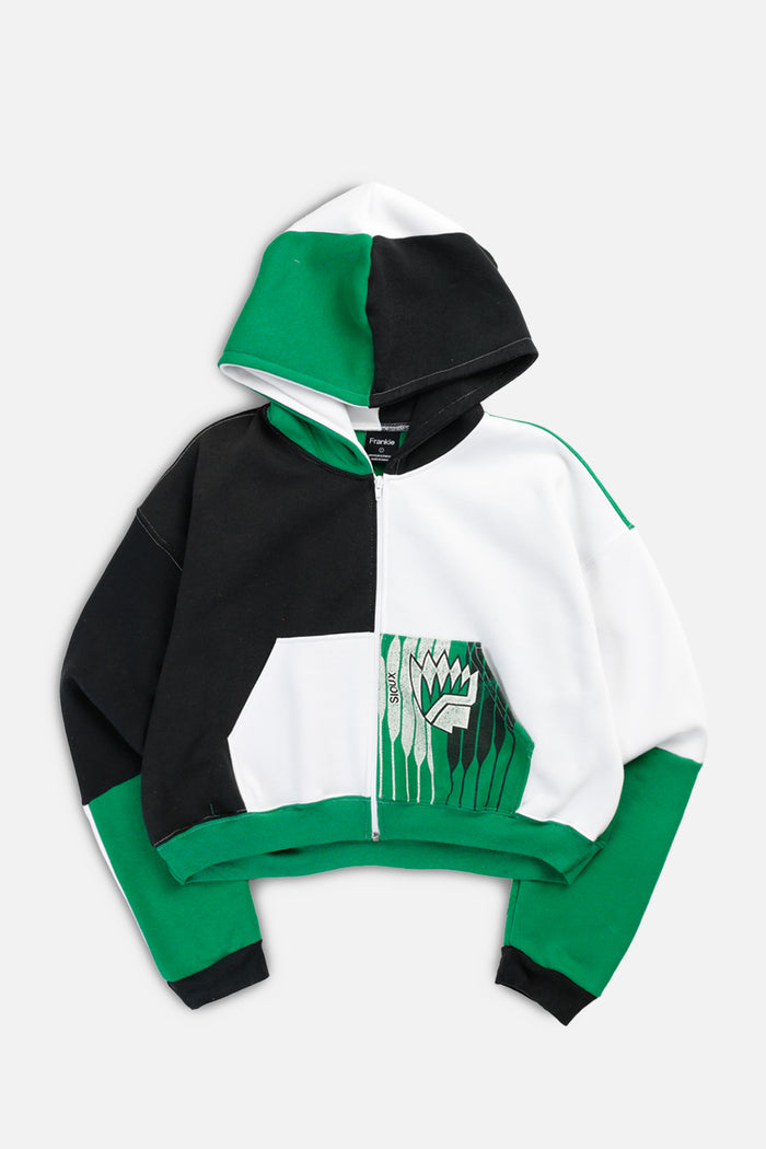frankie Rework Varsity Crop Zip Hoodie - L