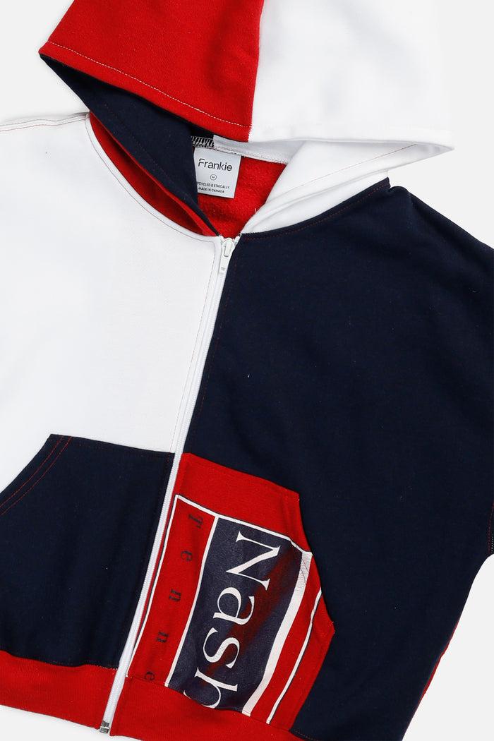 Frankie Rework Varsity Crop Zip Hoodie - M