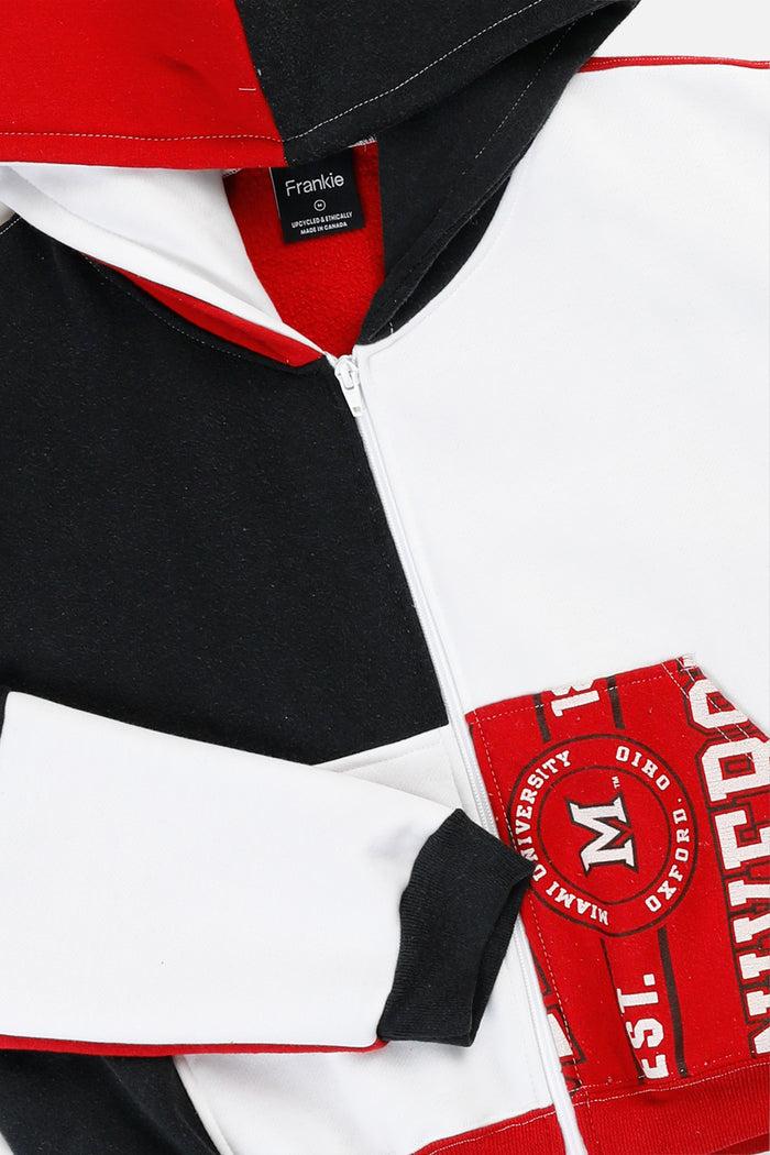 Frankie Rework Varsity Crop Zip Hoodie - M