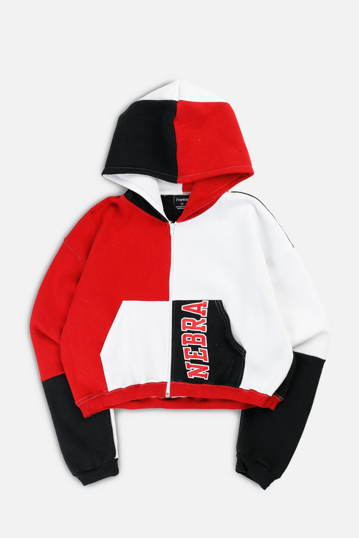 frankie Rework Varsity Crop Zip Hoodie - M