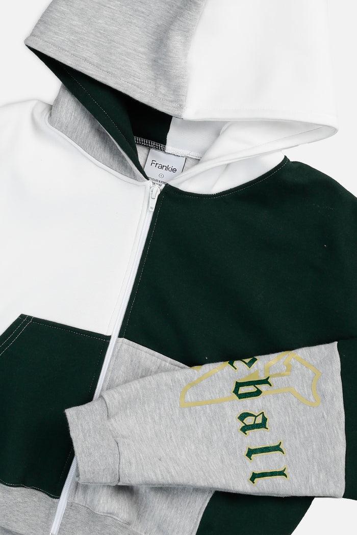 Frankie Rework Varsity Crop Zip Hoodie - S