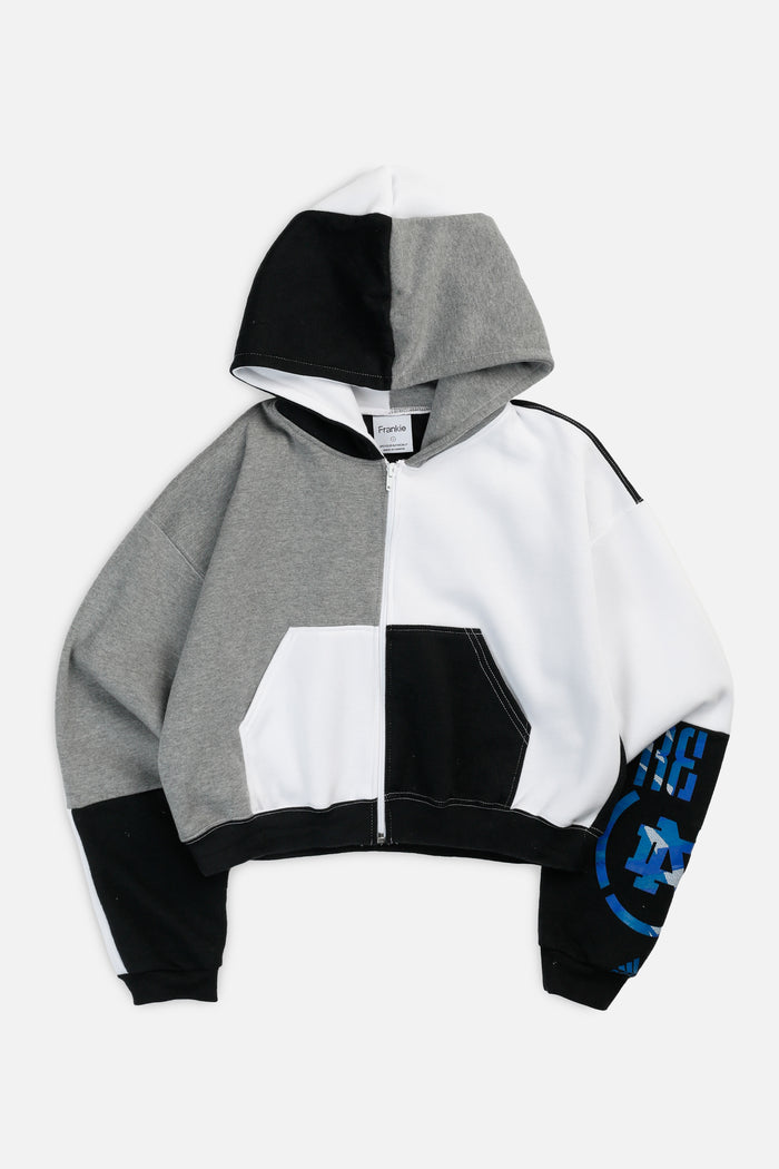 frankie Rework Varsity Crop Zip Hoodie - S