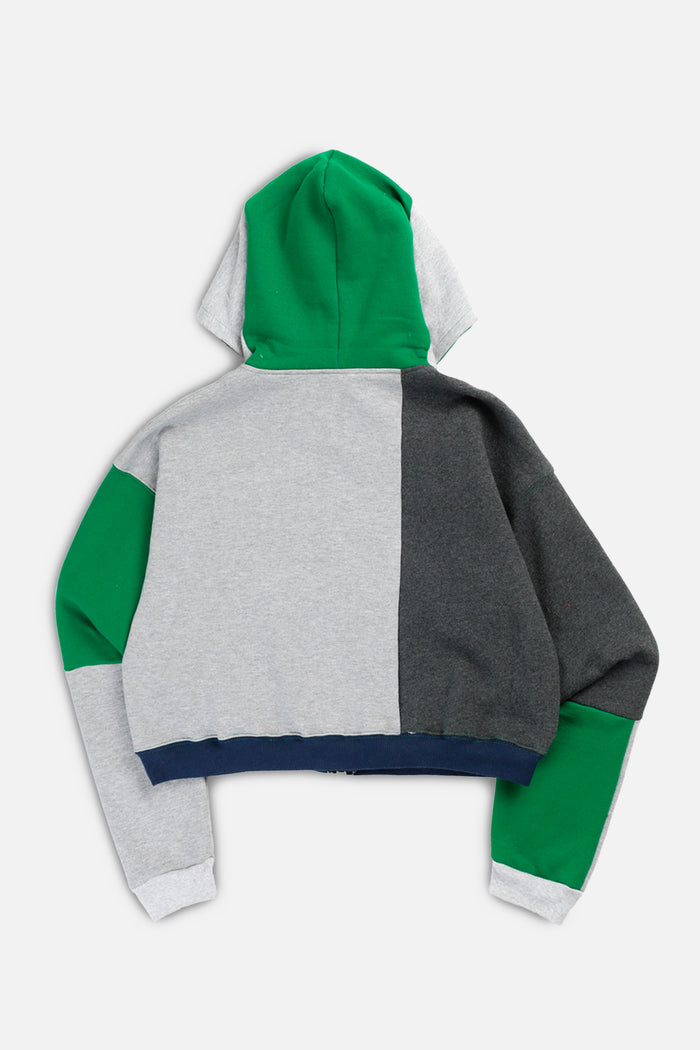 Frankie Rework Varsity Crop Zip Hoodie - S