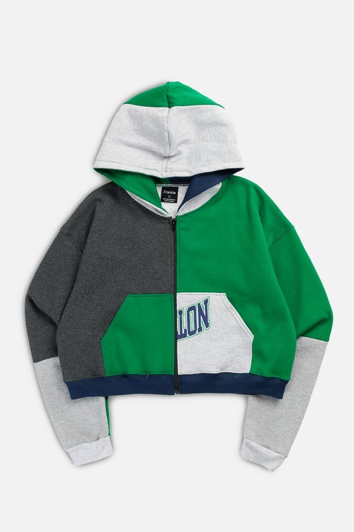 frankie Rework Varsity Crop Zip Hoodie - S