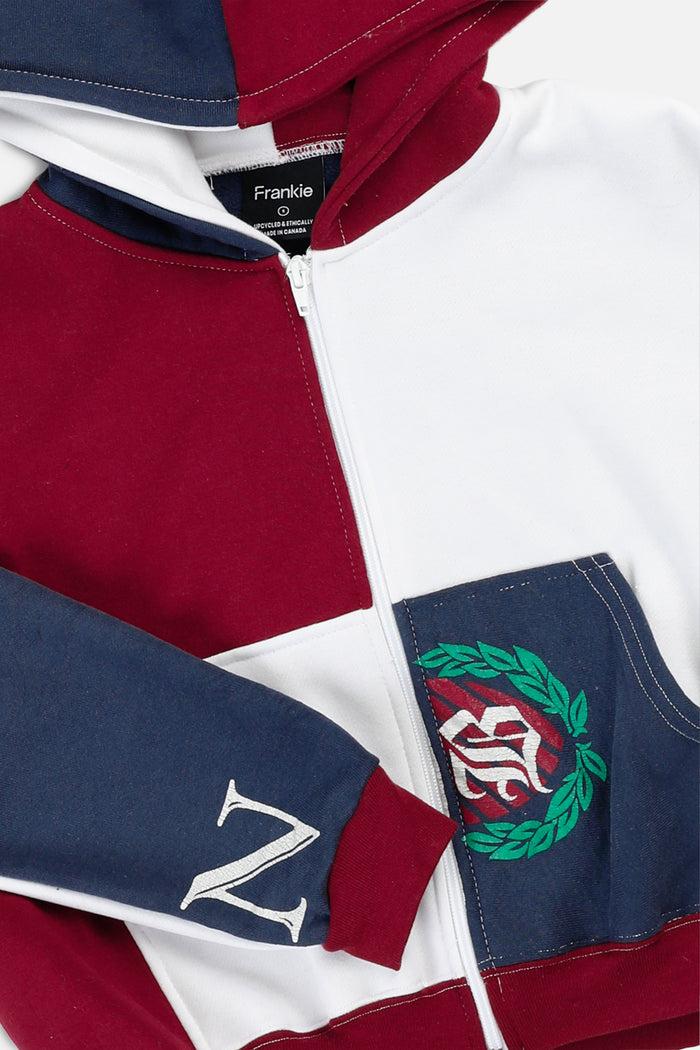 Frankie Rework Varsity Crop Zip Hoodie - S