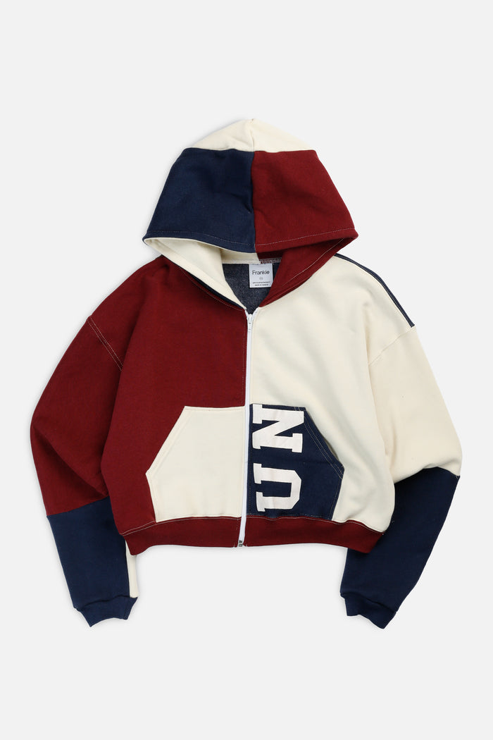 frankie Rework Varsity Crop Zip Hoodie - XS