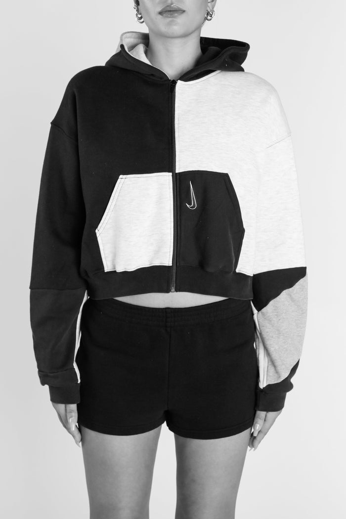 Frankie Rework Varsity Crop Zip Hoodie - XXL