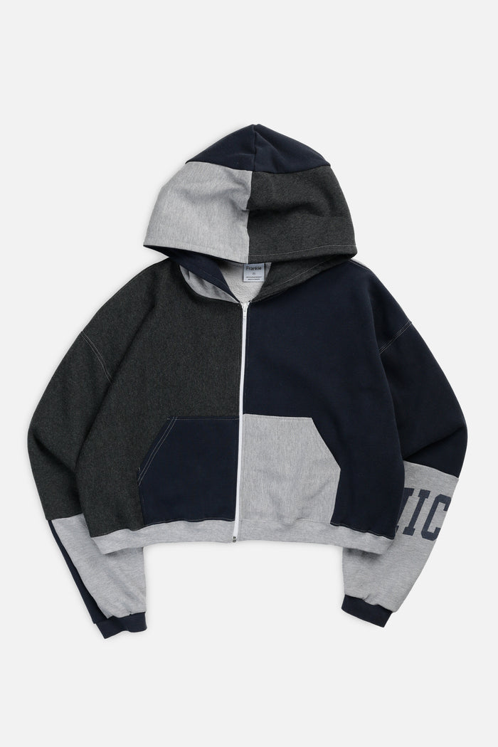 frankie Rework Varsity Crop Zip Hoodie - XXL