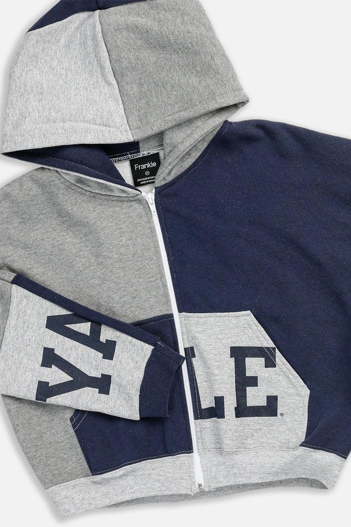 Frankie Rework Yale Crop Zip Hoodie - XS