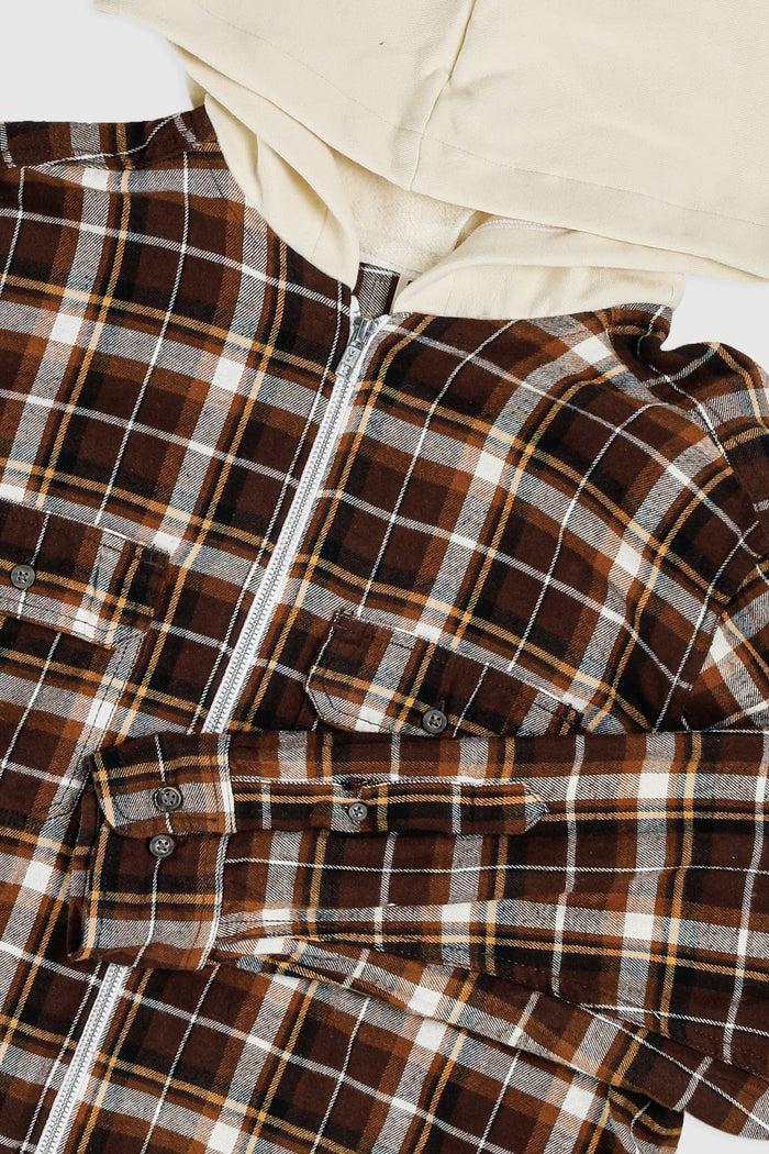 Frankie Unisex Rework Hooded Flannel - L