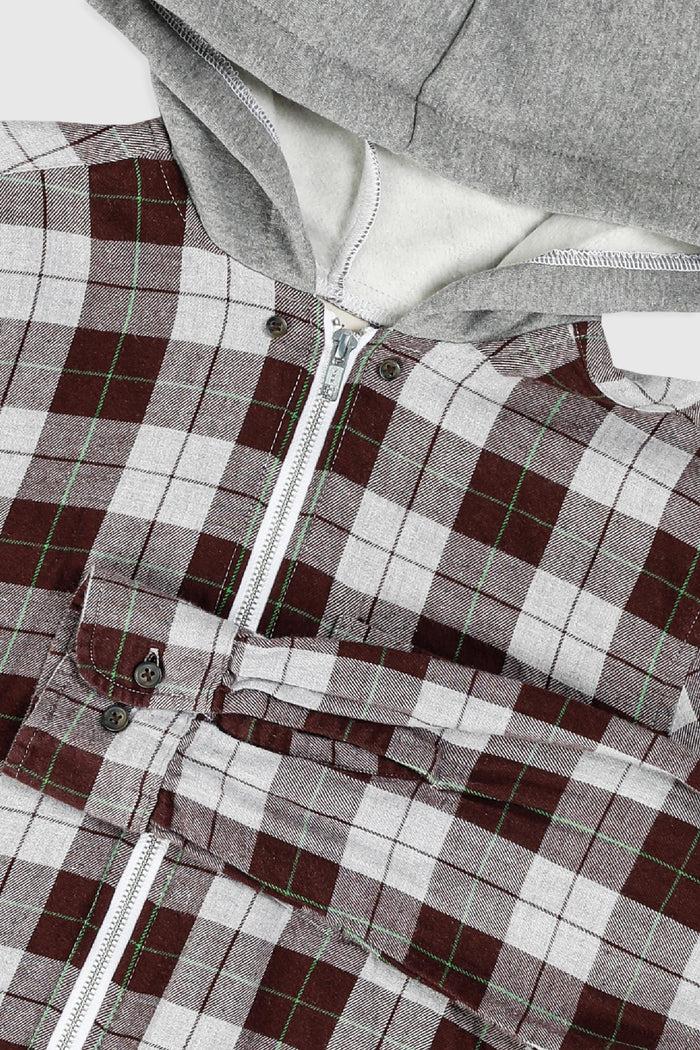 Frankie Unisex Rework Hooded Flannel - S