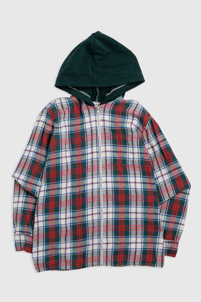 Frankie Unisex Rework Hooded Flannel - S