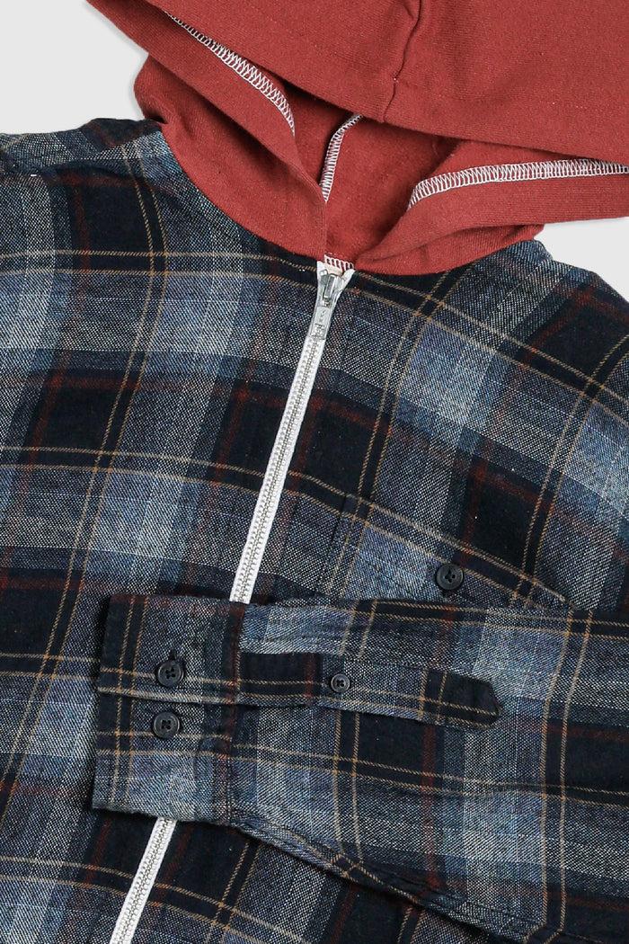Frankie Unisex Rework Hooded Flannel - S