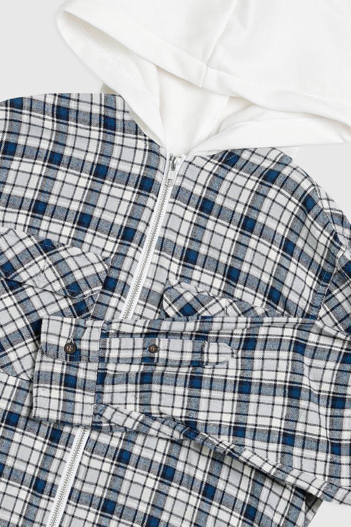 Frankie Unisex Rework Hooded Flannel - S