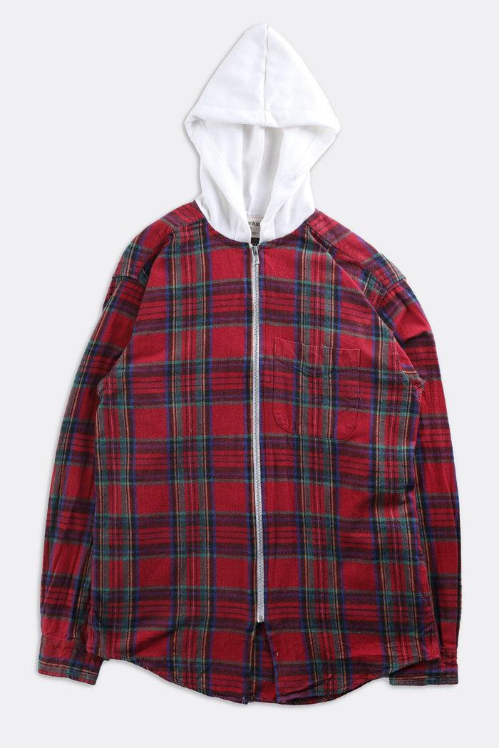 frankie Unisex Rework Hooded Flannel - Women-M Men-S
