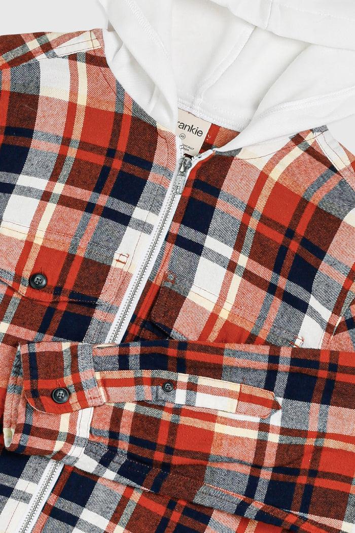 Frankie Unisex Rework Hooded Flannel - XS