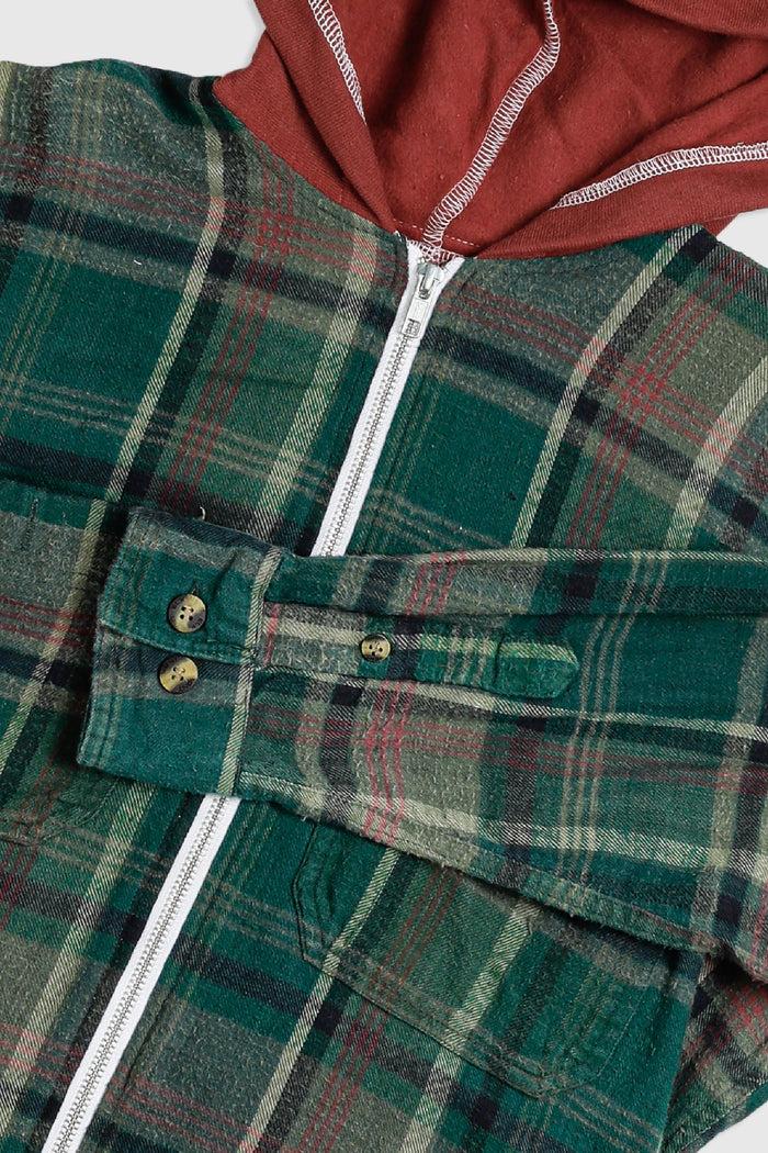 Frankie Unisex Rework Hooded Flannel - XS