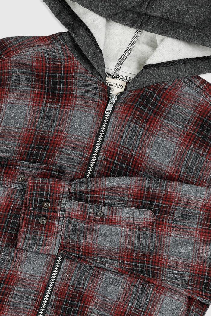 Frankie Unisex Rework Hooded Flannel - XS