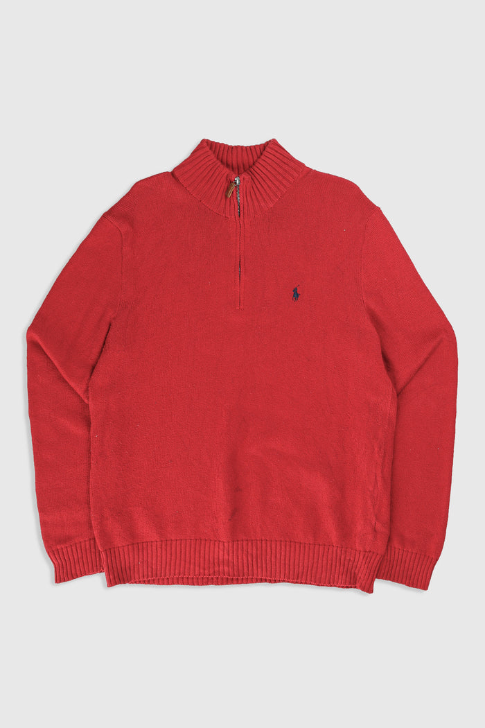 frankie Vintage Polo 1/4 Zip Knit Sweater - M L