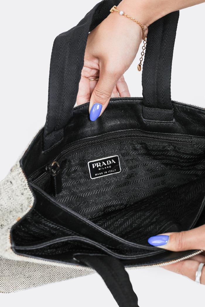 Frankie Vintage Prada Linen Tote Bag