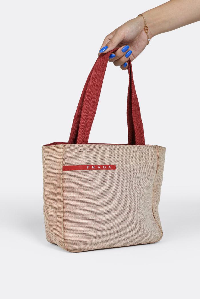 Frankie Vintage Prada Linen Tote Bag