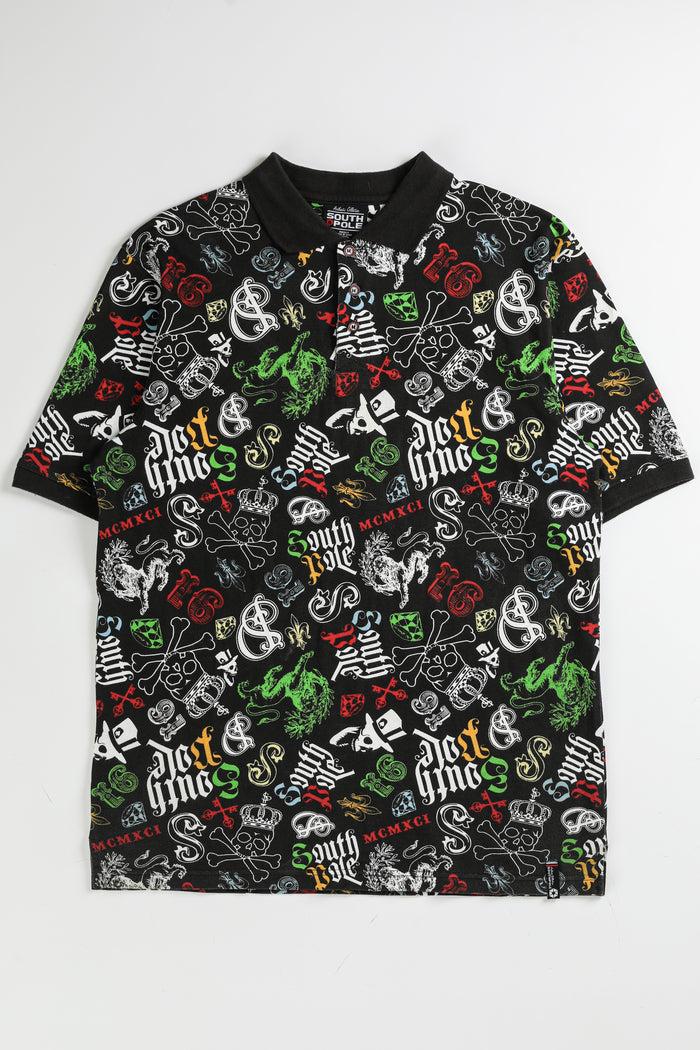 frankie Vintage South Pole Collared Tee - L