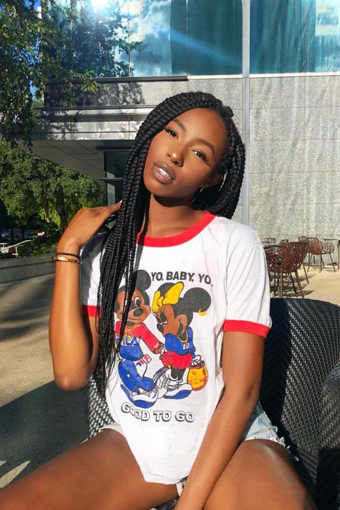 frankie Vintage Yo Baby Tee - L