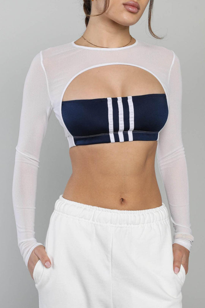 frankie Rework Adidas Longsleeve Mesh Cut Out Tee - XS S M L