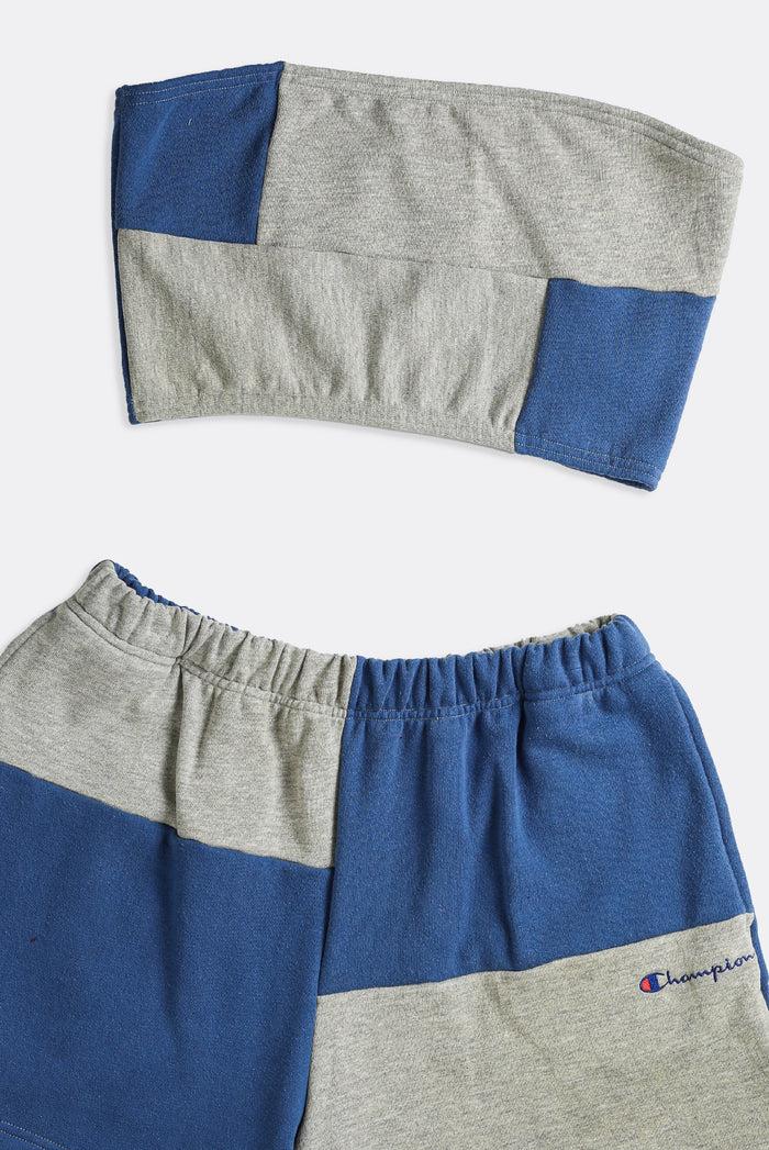 Frankie Rework Champion Patchwork Mini Sweatshorts Set - L