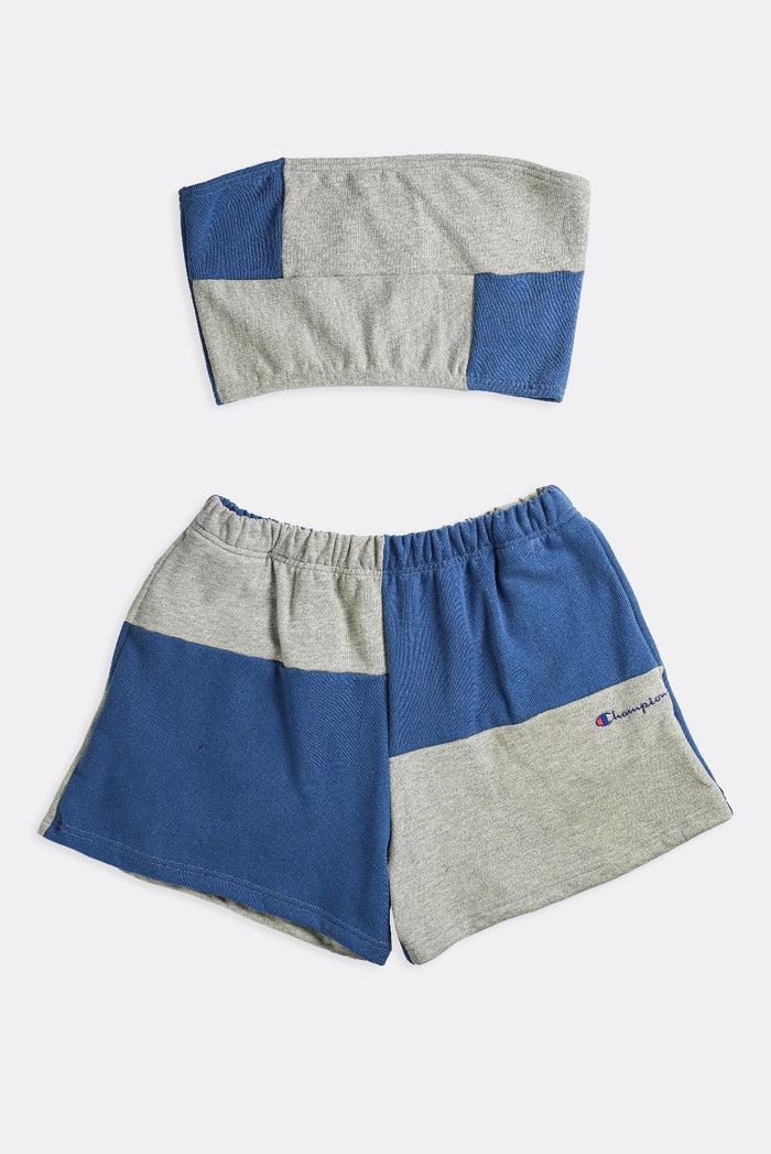 frankie Rework Champion Patchwork Mini Sweatshorts Set - L