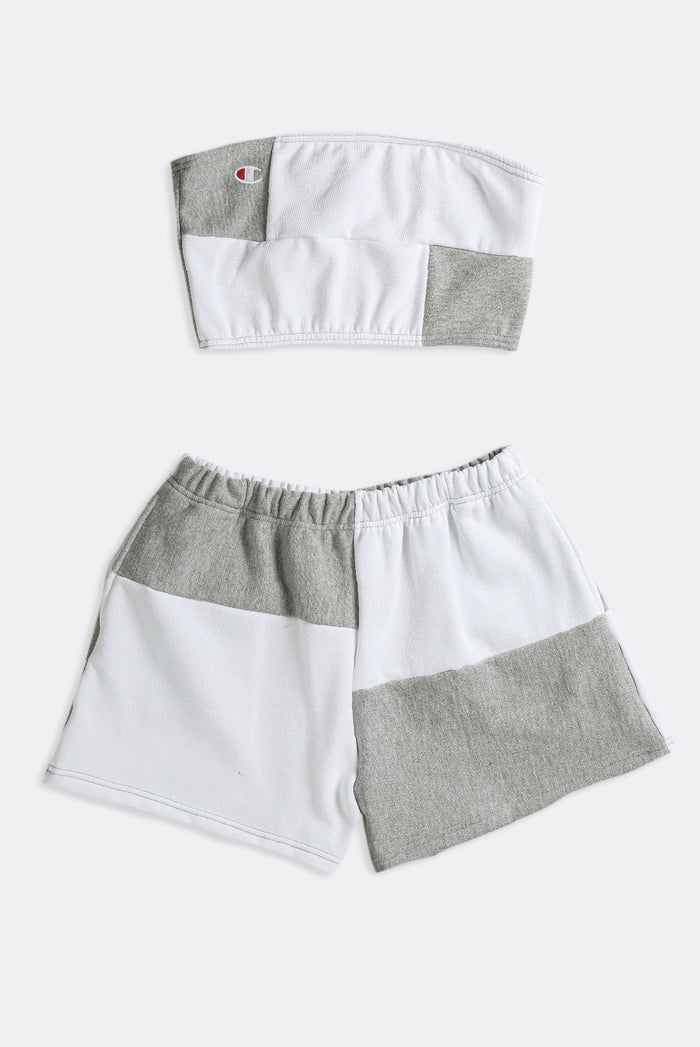 frankie Rework Champion Patchwork Mini Sweatshorts Set - XS S M L