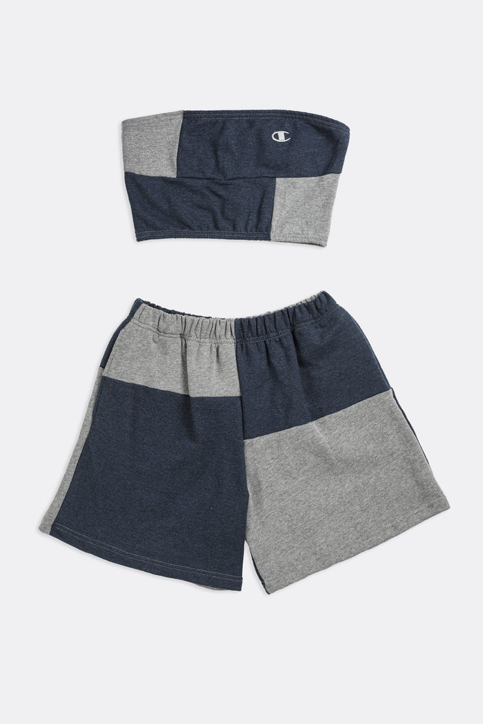frankie Rework Champion Patchwork Sweatshorts Set - XS S M L